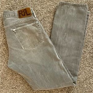 RRL Men’s Slim Cut Jeans in Grey Size 32x32